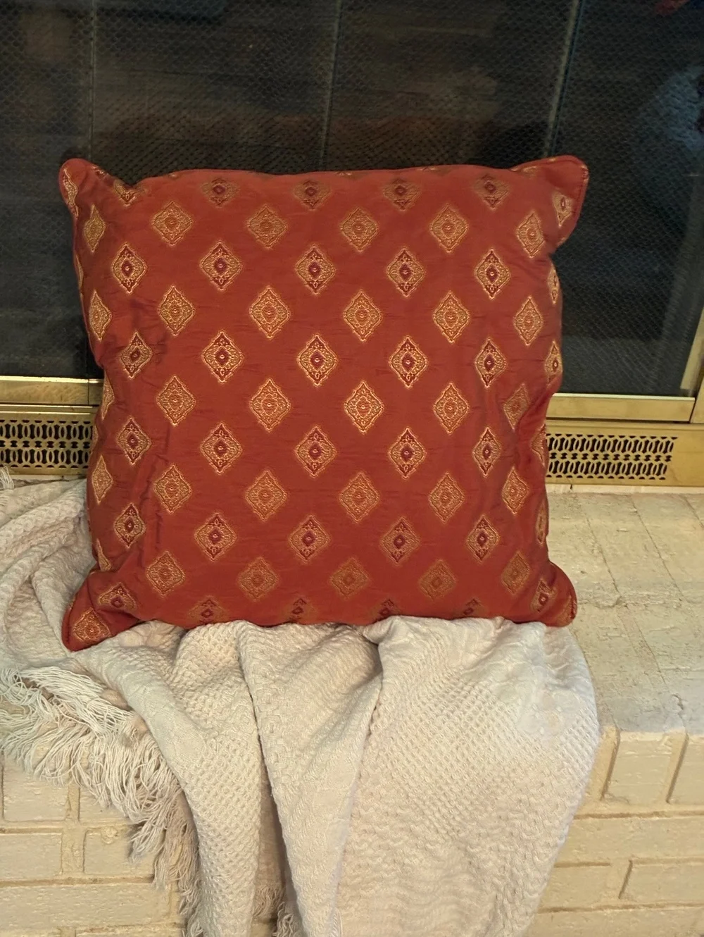 Vintage Rust Orange accent pillow